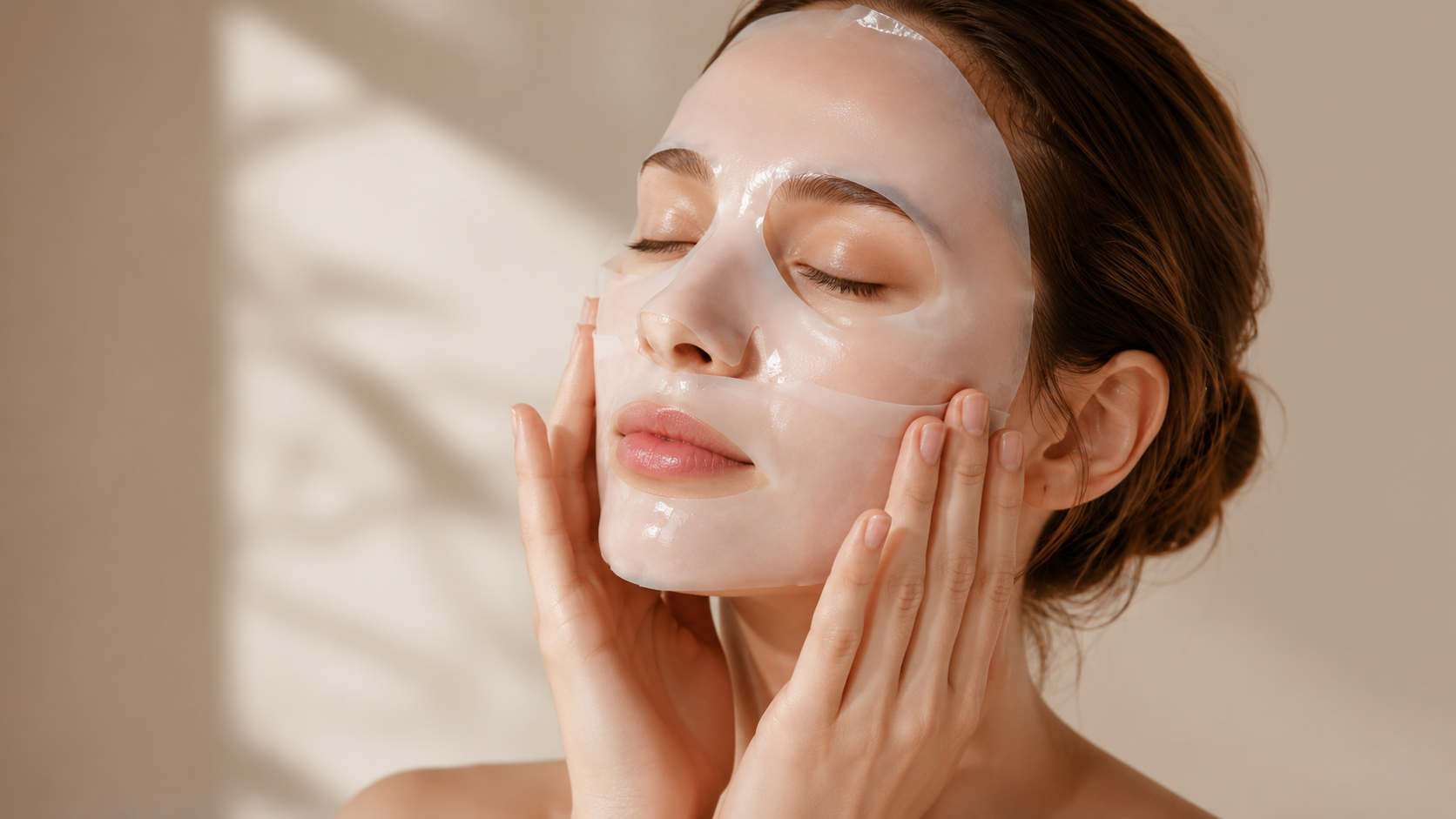 femme avec masque visage dans une routine beauté maison premium Dermavena