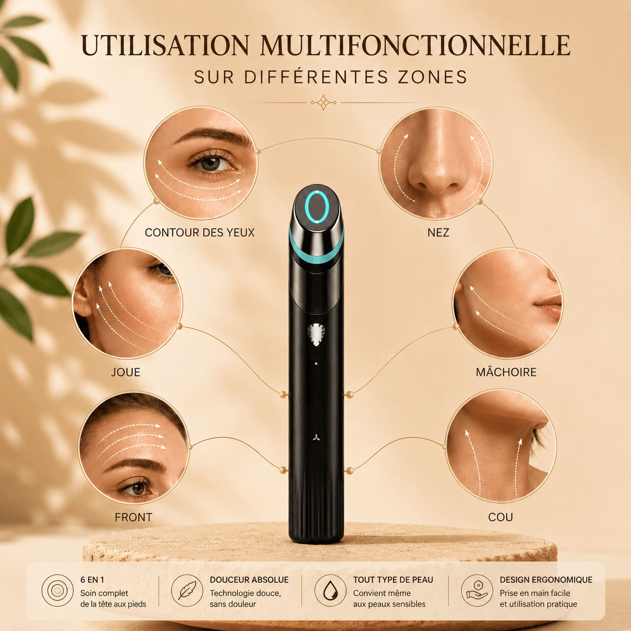 Dermavena GlowLift — Appareil Massage Visage & Éclat