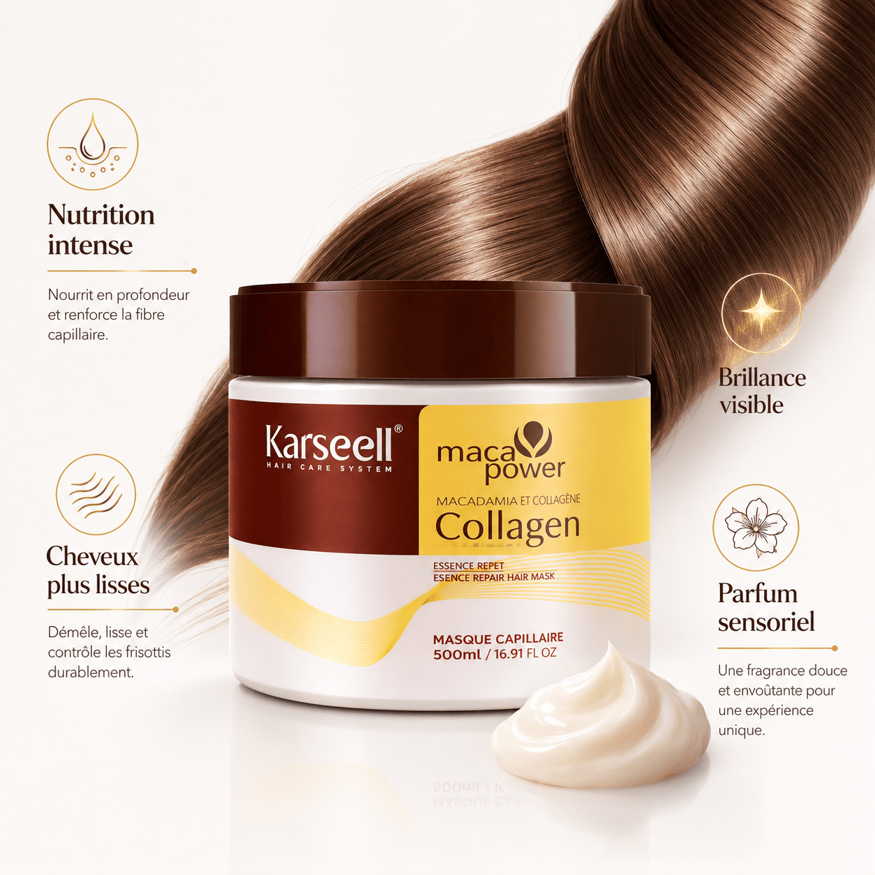 Karseell Masque capillaire Karseell Collagen Hair Mask — Masque nutrition intense 500 ml
