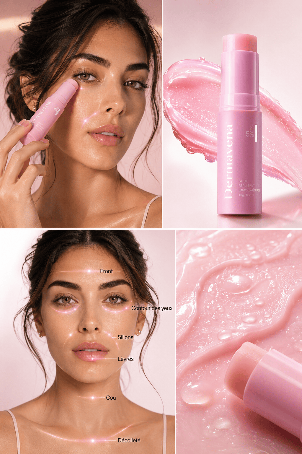 Dermavena LiftStick PDRN stick visage ciblé pour les yeux les lèvres le front le cou et le décolleté
