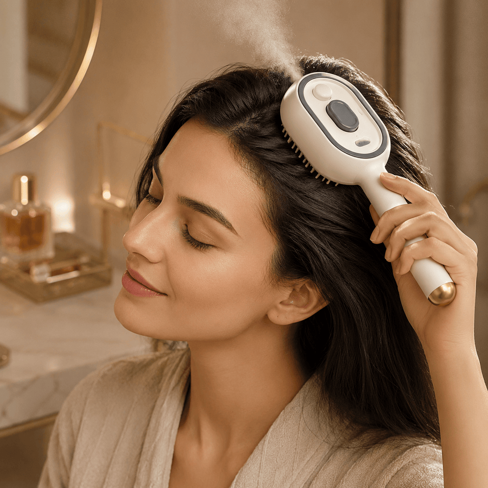 ScalpGlow Brush – Brosse de massage cuir chevelu avec diffusion de sérum