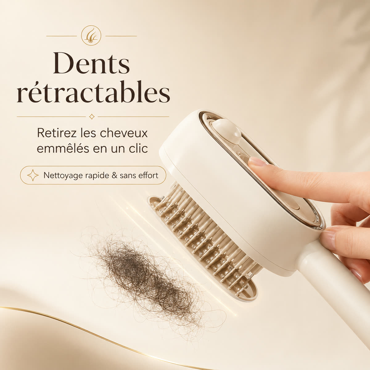 Dents rétractables ScalpGlow Brush pour retirer les cheveux plus facilement