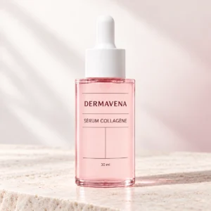 Sérum Collagène Dermavena 30 ml, flacon rose clair à pipette blanche